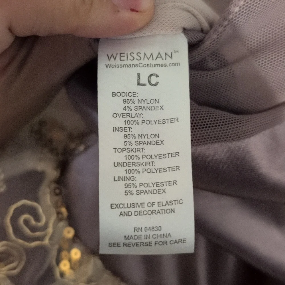 Weissman Purple with Floral Gold Sequined Tulle Leotard Dress Dance Costume LC